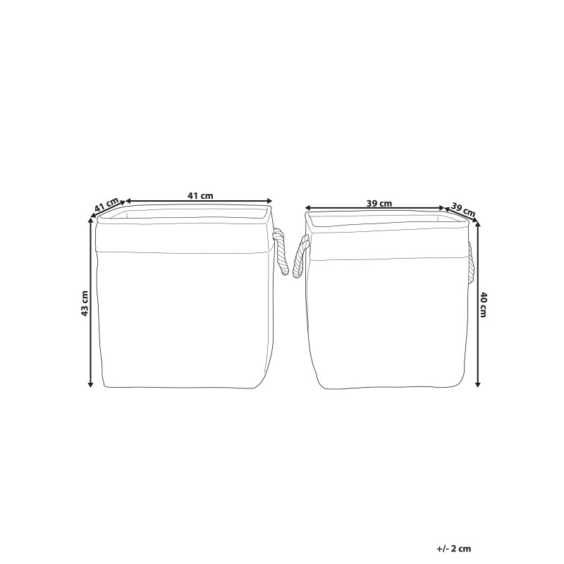 Zestaw 2 koszy TUGUL Bawełna Beżowy