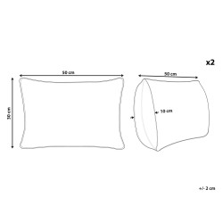 Zestaw 2 poduszek dekoracyjnych INULA Bawełna 30 x 50 cm Pomarańczowy Wzór geometryczny