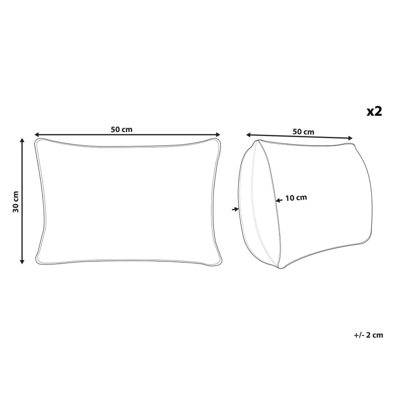 Zestaw 2 poduszek dekoracyjnych INULA Bawełna 30 x 50 cm Pomarańczowy Wzór geometryczny
