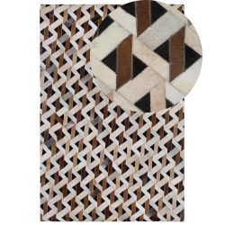 Dywan skórzany 160 x 230 cm brązowo-szary TUGLU