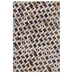 Dywan skórzany 160 x 230 cm brązowo-szary TUGLU