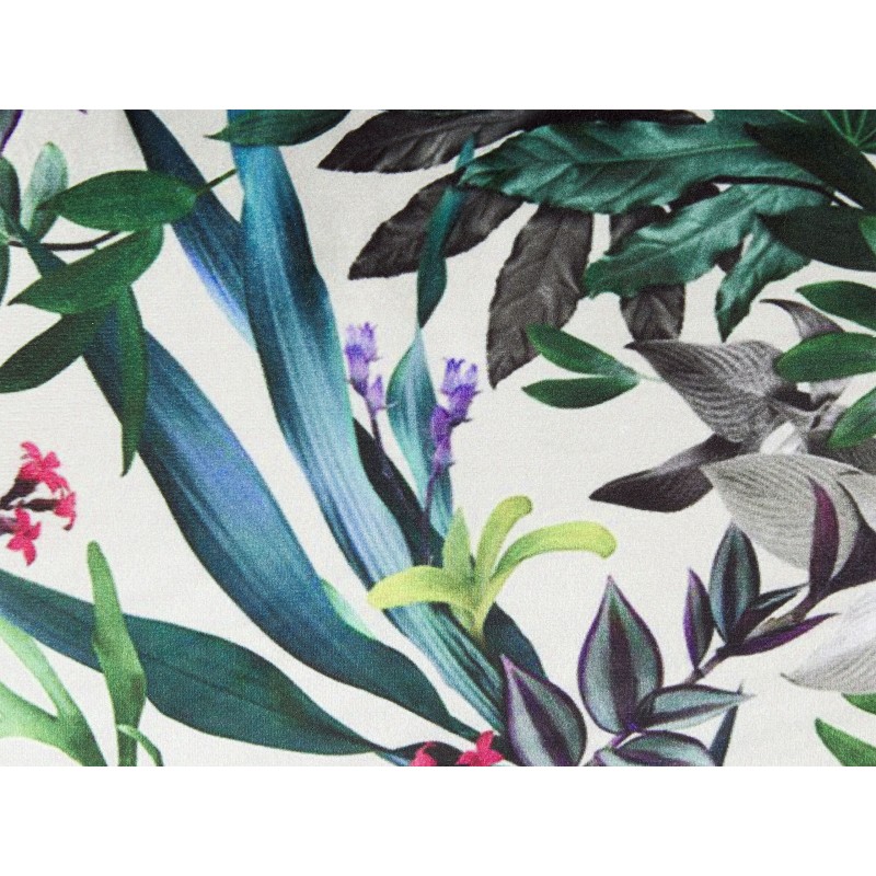 Poduszka dekoracyjna GASTERIA Welur 45 x 45 cm Zielony Wzór roślinny