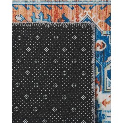 Dywan 80 x 300 cm niebiesko-pomarańczowy RITAPURAM