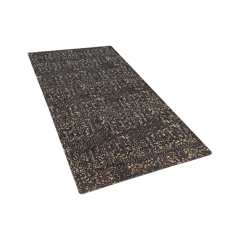 Dywan z wiskozy 80 x 150 cm szaro-złoty ESEL