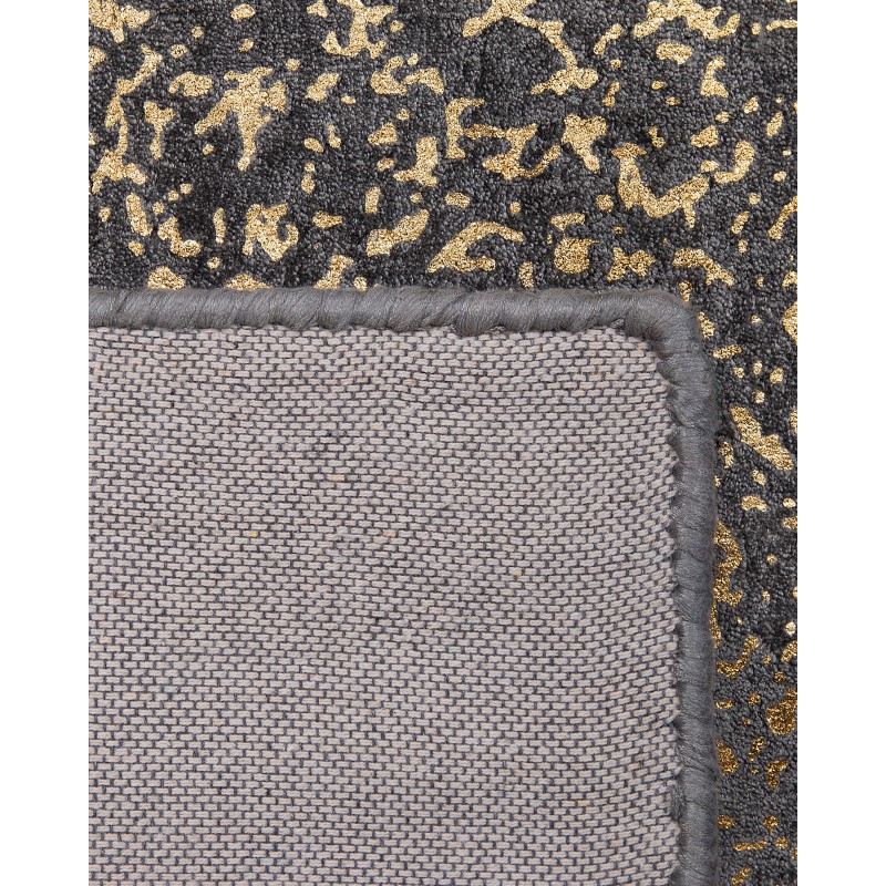 Dywan z wiskozy 80 x 150 cm szaro-złoty ESEL