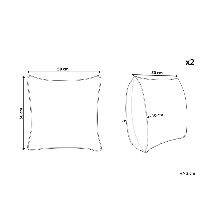 Zestaw 2 poduszek dekoracyjnych CHITTOOR Bawełna 50 x 50 cm Czarny Wzór geometryczny