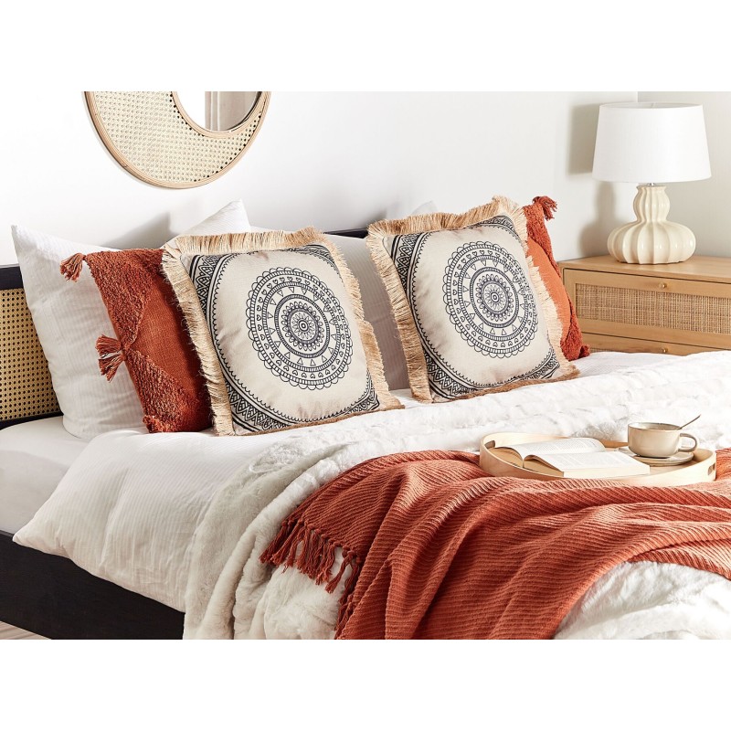 Zestaw 2 poduszek dekoracyjnych AGRIMONY 45 x 45 cm Czarny Wzór orientalny