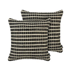 Zestaw 2 poduszek dekoracyjnych YONCALI Bawełna 45 x 45 cm Czarny W kratkę