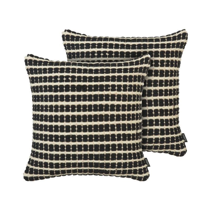 Zestaw 2 poduszek dekoracyjnych YONCALI Bawełna 45 x 45 cm Czarny W kratkę