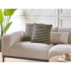 Zestaw 2 poduszek dekoracyjnych YONCALI Bawełna 45 x 45 cm Czarny W kratkę