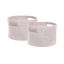 Zestaw 2 koszy CHINIOT Bawełna Pastelowy róż