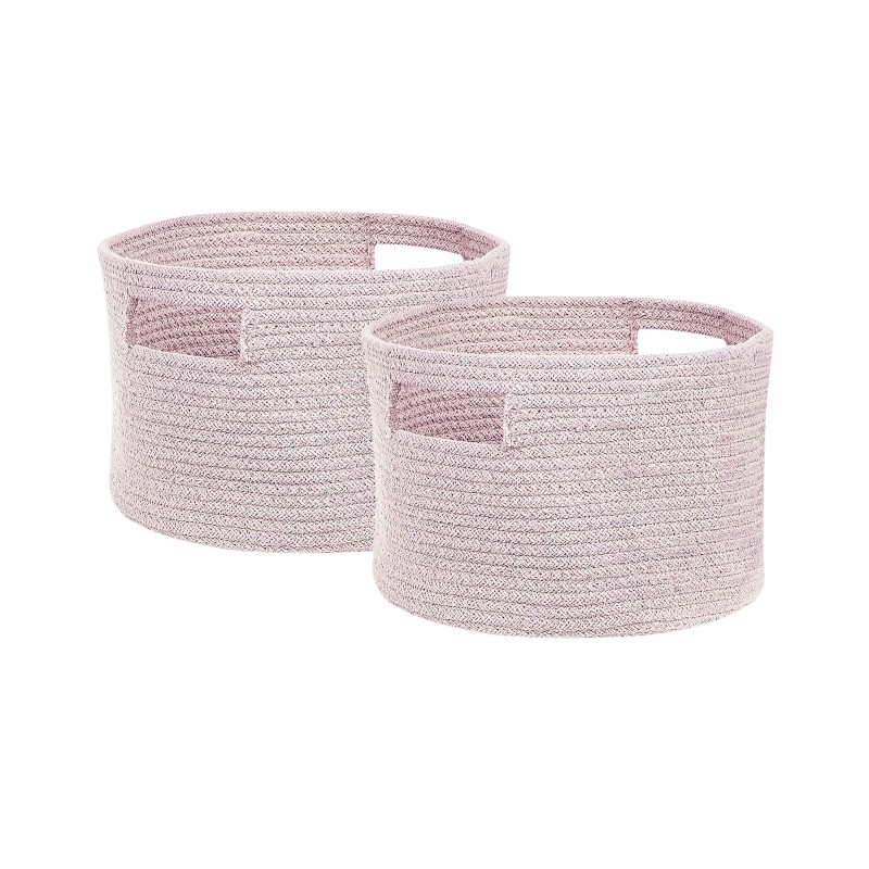 Zestaw 2 koszy CHINIOT Bawełna Pastelowy róż
