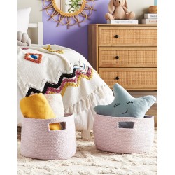 Zestaw 2 koszy CHINIOT Bawełna Pastelowy róż