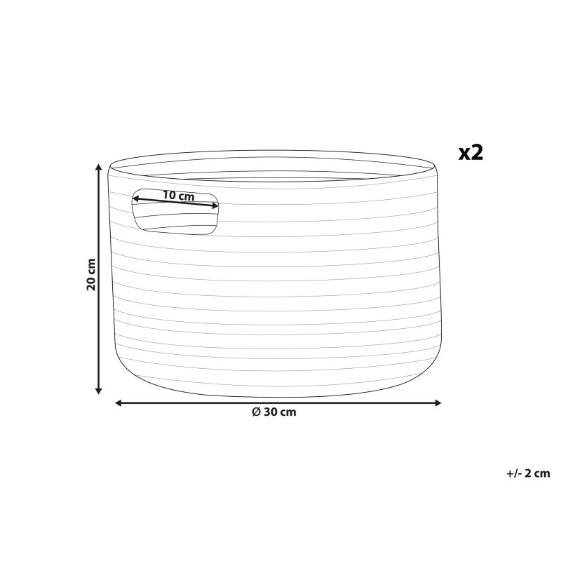 Zestaw 2 koszy CHINIOT Bawełna Pastelowy róż