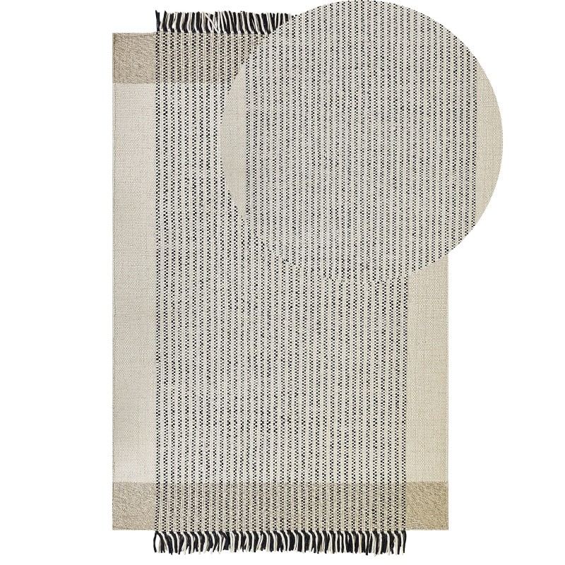 Dywan wełniany 140 x 200 cm beżowo-czarny DIVARLI