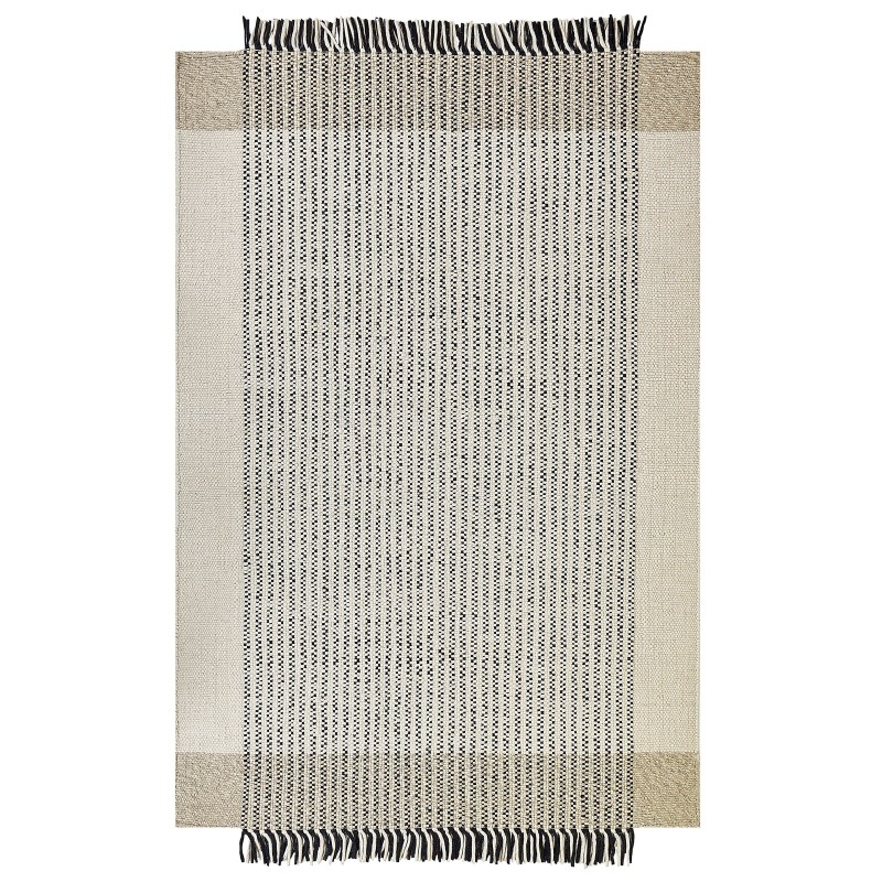 Dywan wełniany 140 x 200 cm beżowo-czarny DIVARLI