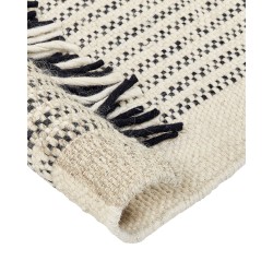 Dywan wełniany 140 x 200 cm beżowo-czarny DIVARLI