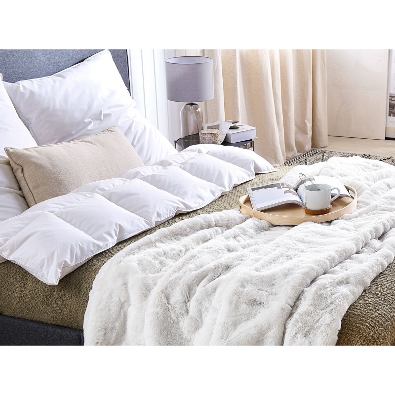 Koc CHAAB 200 x 220 cm Złamana biel