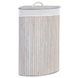 Kosz bambusowy z pokrywą jasnoszary MATARA