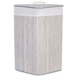 Kosz bambusowy z pokrywą jasnoszary MATARA