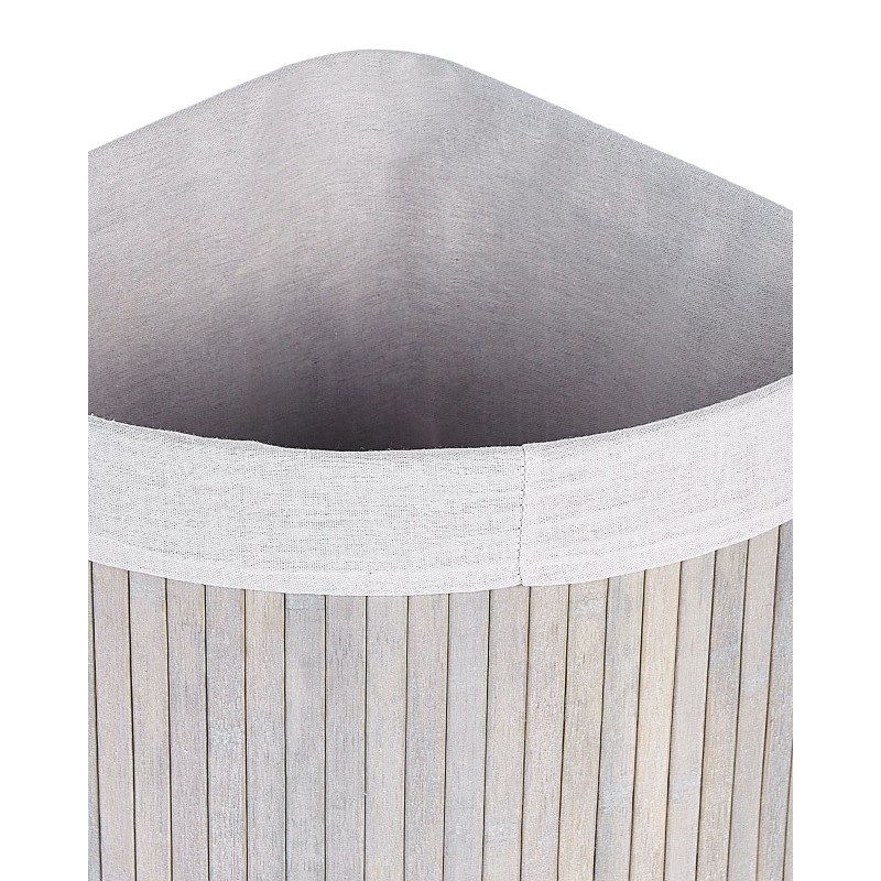 Kosz bambusowy z pokrywą jasnoszary MATARA