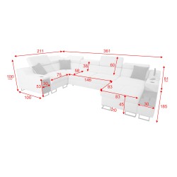 U-förmiges Ecksofa Avanti IV Maxi mit Schlaffunktion - Eleganz und Komfort in Ihrem Wohnzimmer!