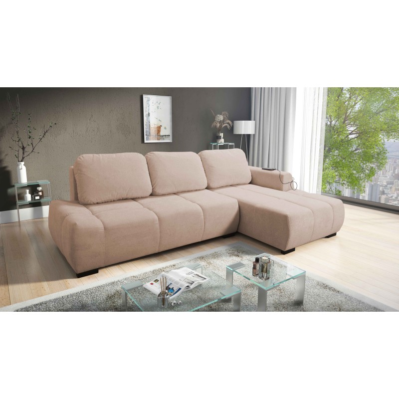 Oscar corner sofa with sleeping function and USB port – Comfort and style in your living room