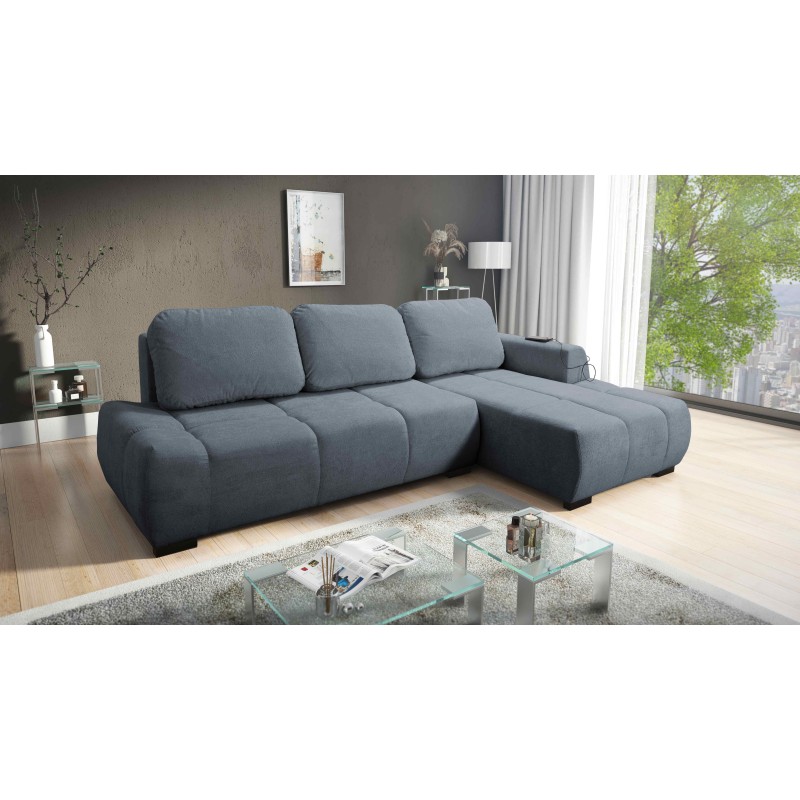 Oscar corner sofa with sleeping function and USB port – Comfort and style in your living room
