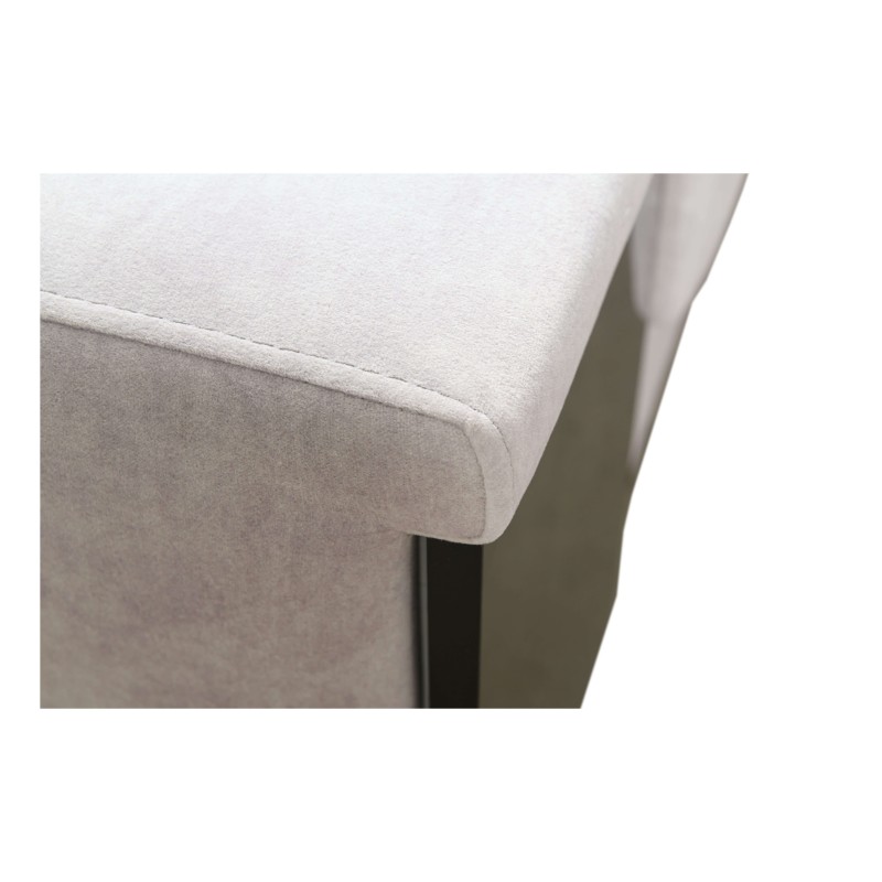 Sofá esquinero en forma de U Avanti V con función de cama, lámpara con puerto USB y tela de terciopelo, Whisper 3 + Eco-cuero.