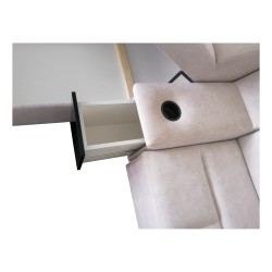 U-shaped corner sofa Avanti V with a sleeping function, lamp with USB port, and velvet fabric, Whisper 16