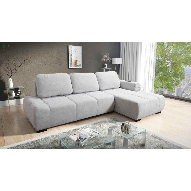 Oscar corner sofa with sleeping function and USB port – Comfort and style in your living room