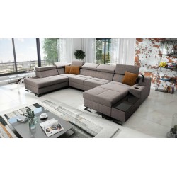 Luxuriöse U-förmige Ecksofa Avanti VI mit Schlaffunktion - Samt, Whisper 5