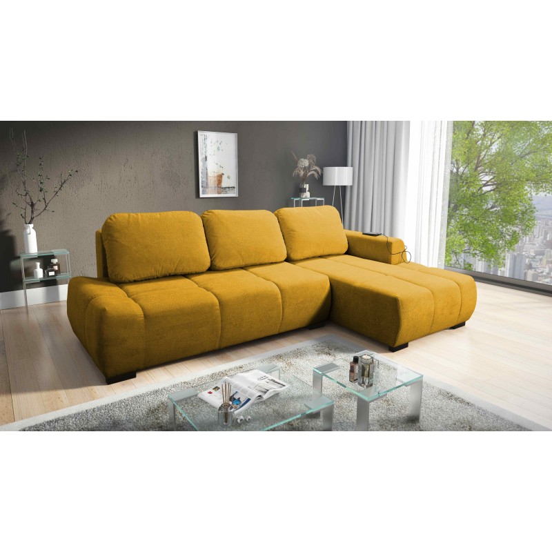 Oscar corner sofa with sleeping function and USB port – Comfort and style in your living room
