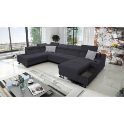 Sofá Esquinero de Lujo en Forma de U Avanti VI con Función de Cama - Terciopelo, Sawana 96