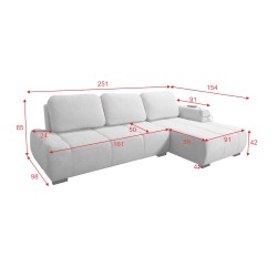 Oscar corner sofa with sleeping function and USB port – Comfort and style in your living room
