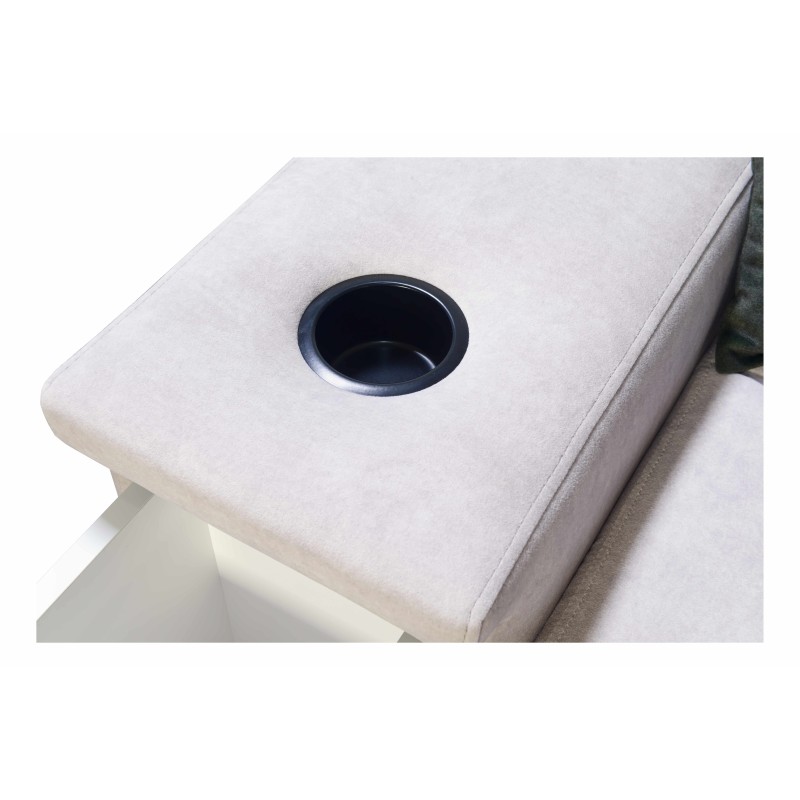 Sofá Esquinero U Avanti VIII con función de cama y lámpara con USB - Terciopelo, Whisper 3 + Eco-cuero - ¡Compruébalo!