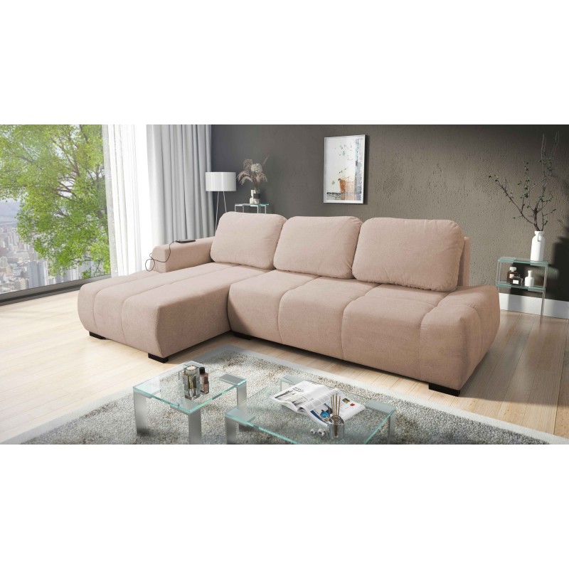 Esquinero Oscar con función de cama y puerto USB: Comodidad y estilo en tu sala de estar.